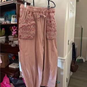 Easel Blush Patterned Joggers